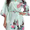 Sexy Crane Print Satin Silk Women Wedding Bridemaid Robe Short Long Kimono Night Gown Robe Fashion 11