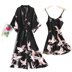 sexy nightwear gown, women pyjama v neck, silky sleepwear, spring lady sleep suit robe, homewear negligee