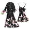 Sexy Nightwear Gown Women Pyjama V Neck Silky Sleepwear Spring Lady Sleep Suit Robe Homewear Neglig 0