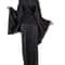 Women Solid Robes Black Red Long Sleeve Nightgown Spring Lace Silk Satin Sleepwear Female Bathrobe 3