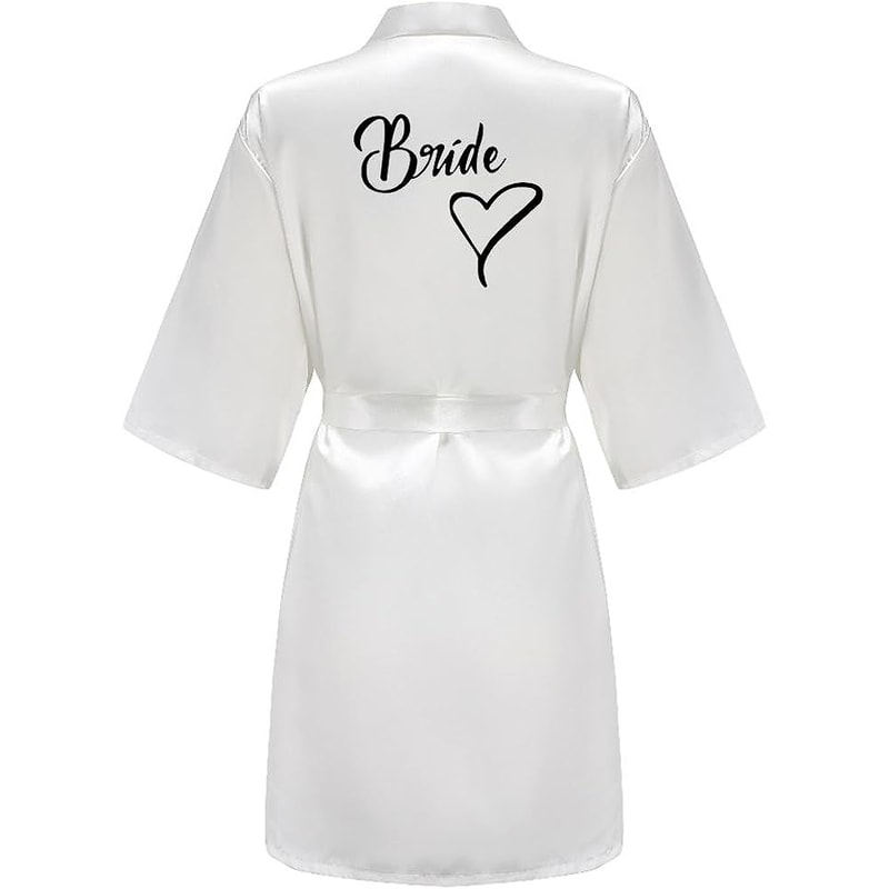 Fashion Women Silk Satin Short Night Robe Sexy Kimono Bathrobe Wedding Bridesmaid Bathrobe Satin Ba 0