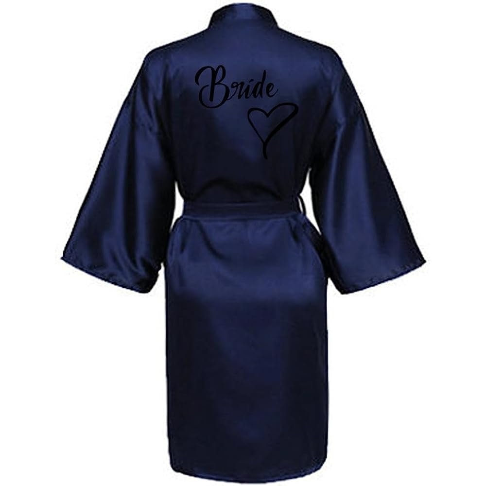 Fashion Women Silk Satin Short Night Robe Sexy Kimono Bathrobe Wedding Bridesmaid Bathrobe Satin Ba 1