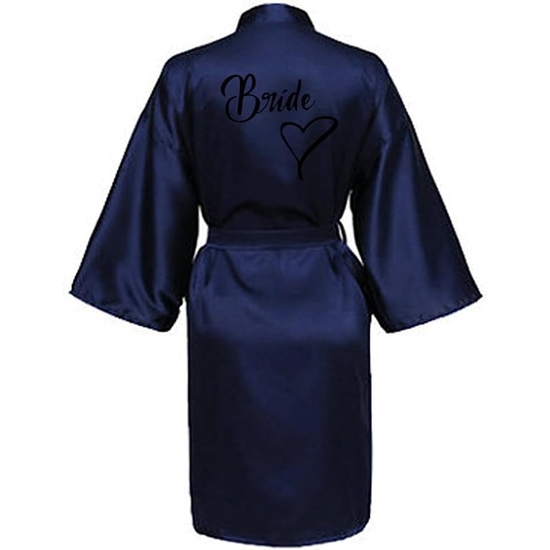 Fashion Women Silk Satin Short Night Robe Sexy Kimono Bathrobe Wedding Bridesmaid Bathrobe Satin Ba 1