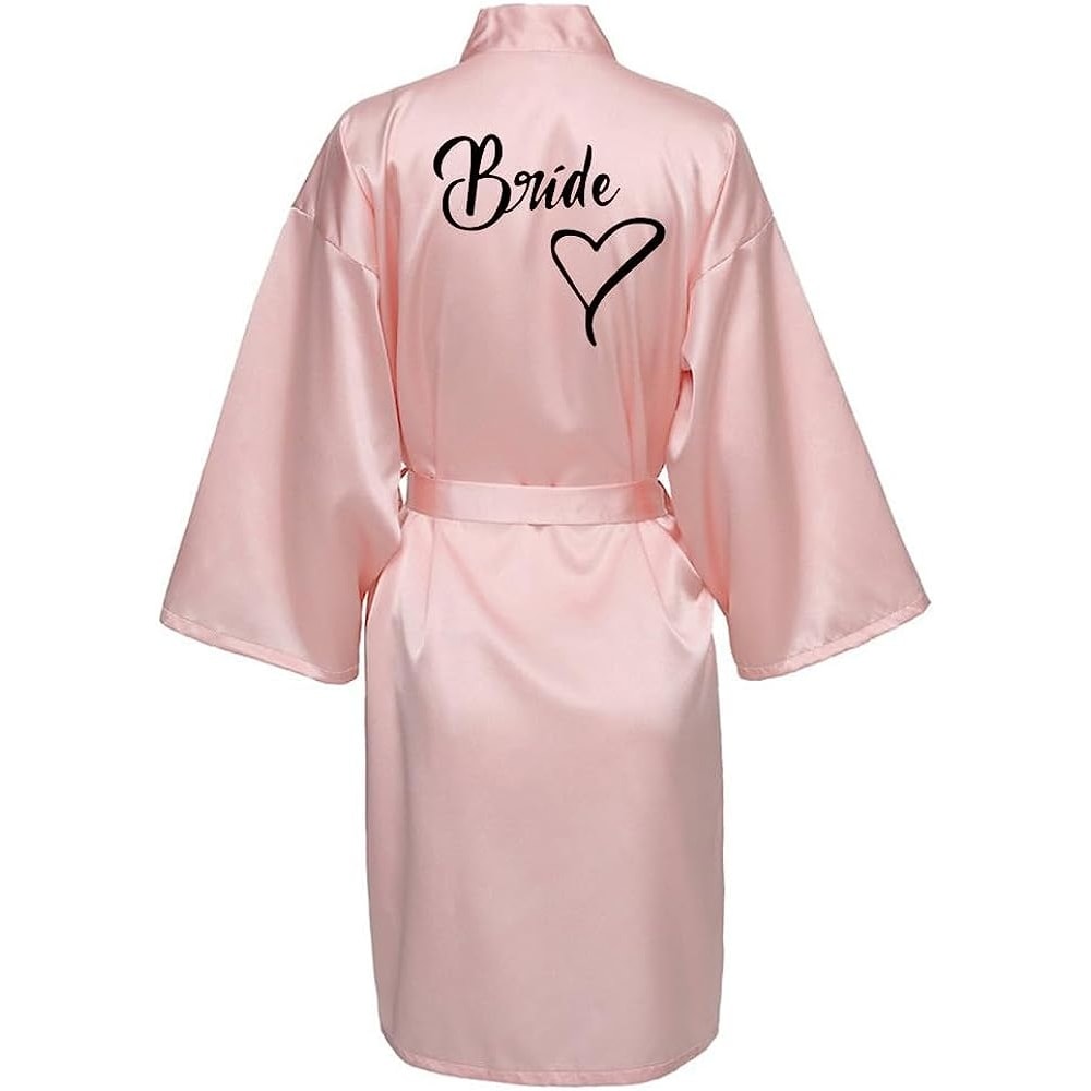 Fashion Women Silk Satin Short Night Robe Sexy Kimono Bathrobe Wedding Bridesmaid Bathrobe Satin Ba 4
