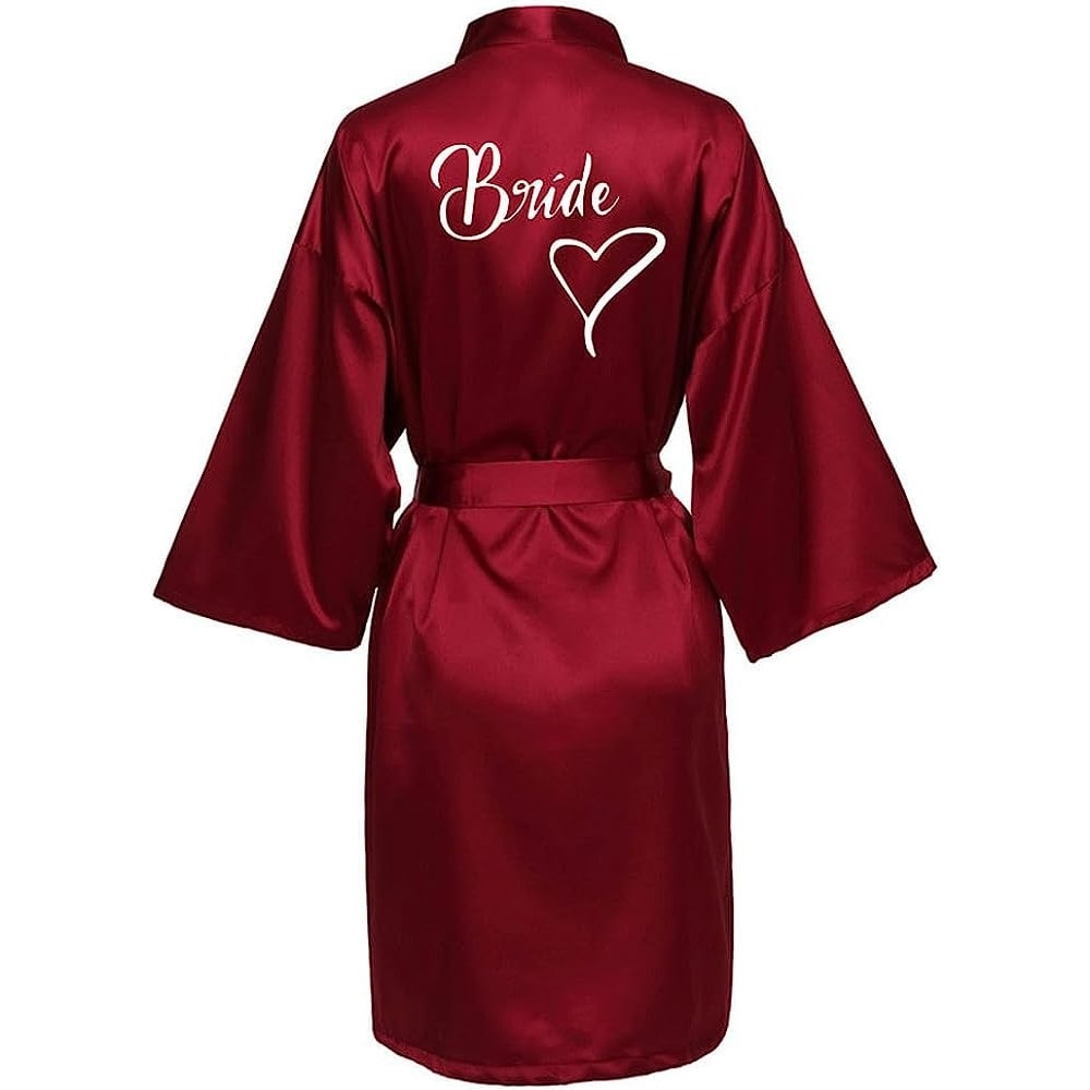 Fashion Women Silk Satin Short Night Robe Sexy Kimono Bathrobe Wedding Bridesmaid Bathrobe Satin Ba 3