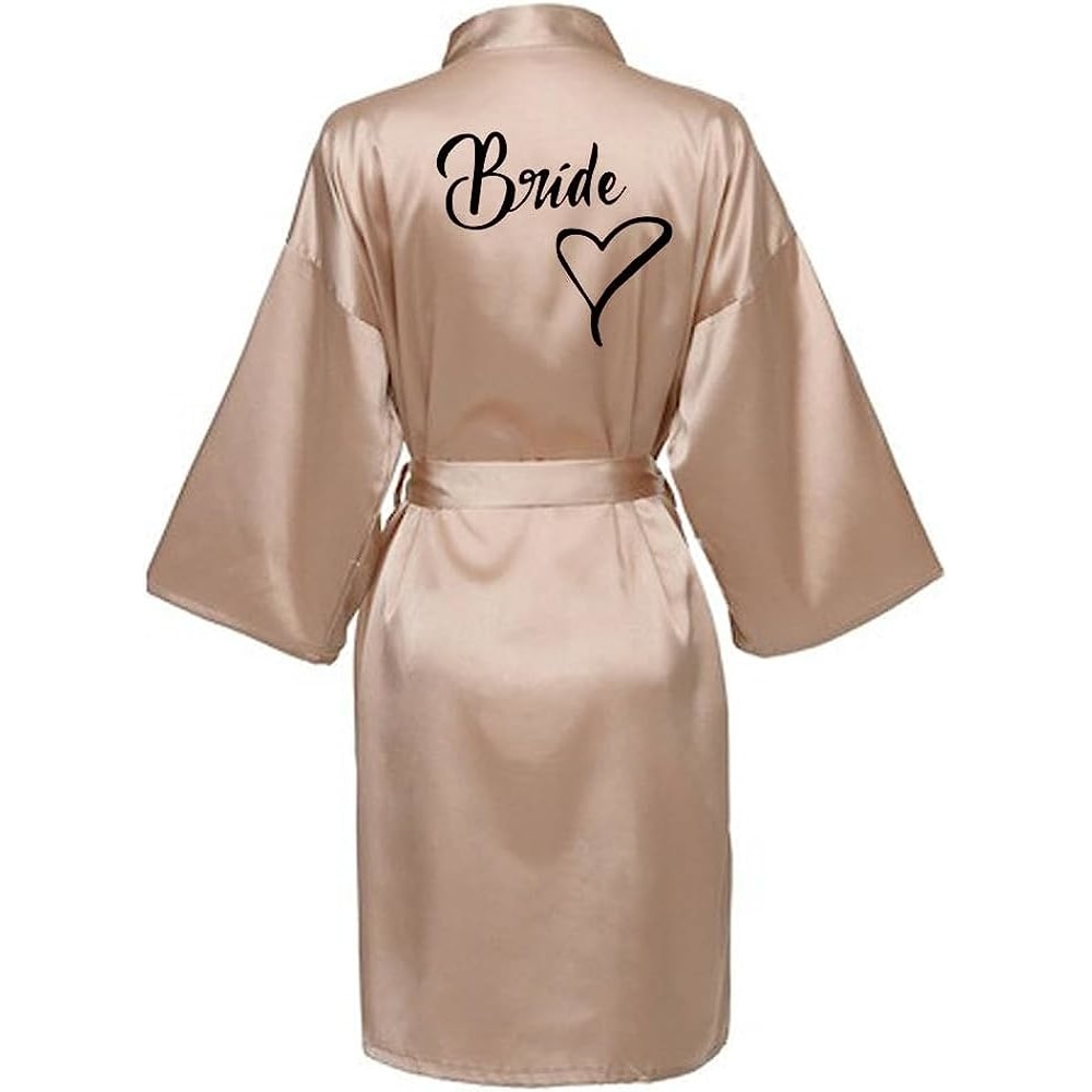 Fashion Women Silk Satin Short Night Robe Sexy Kimono Bathrobe Wedding Bridesmaid Bathrobe Satin Ba 5