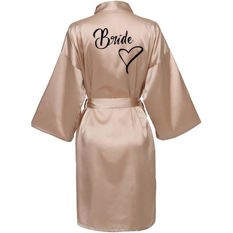 Fashion Women Silk Satin Short Night Robe Sexy Kimono Bathrobe Wedding Bridesmaid Bathrobe Satin Ba 5