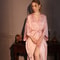 Sexy Home Dress Lounge Wear Luxury Jacquard Long Robe Kimono Bathrobe Gown Satin Ice Silk Sleepwear 1