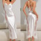 Elegant Ice Silk Long Bathrobe Luxury Bride Wedding Robe With Feather Sexy Yukata Gown Loose Pajama 2