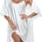 Sexy Silky Womens Silk Satin Pajamas PJ Robe Set With Chemise Nightgown Elegant Sleepwear 1