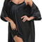 Sexy Silky Womens Silk Satin Pajamas PJ Robe Set With Chemise Nightgown Elegant Sleepwear 4