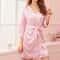 Women Nightdress Underwear Satin Silk Sleepwear Robes Striped Sexy Lingerie Pajamas LongSleeve Casu 2