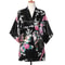 Silk Satin Lace Up Kimono Yukata Peacock Print Short Sleepwear Nightgown Robe Costume For Women 5