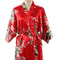 Silk Satin Lace Up Kimono Yukata Peacock Print Short Sleepwear Nightgown Robe Costume For Women 6
