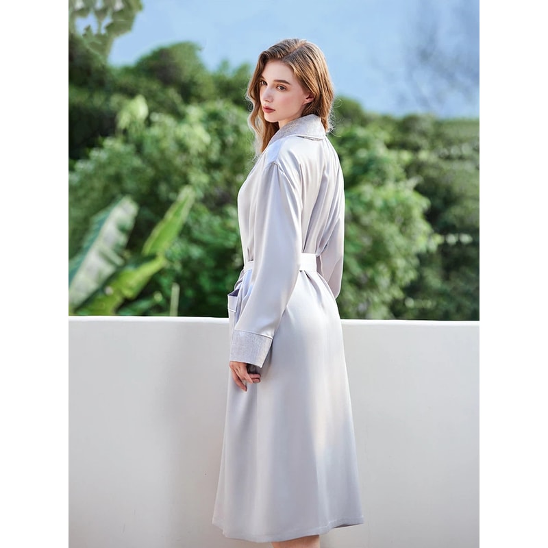 Mulberry Silk Kimono Luxury Silk Velvet Womens Robe Premium Winter Bathrobe Heavyweight Momme Sleep 3