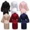 Team Bride Wedding Party Robe Black Letters Kimono Satin Pajamas Bridesmaid Bathrobe 0