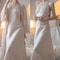 Sexy Lace Trim Sleepwear New Female Long Robe Nightgown Set Suspender Nightdress Spring Summer Sati 0