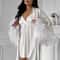 Elegant Wedding Bride Robe Sexy Rayon Morning Gown Feather Kimono Bathrobe Sleepwear For Brides 4