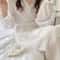 New Womens LongSleeved Robe Spring And Summer Solid Color Pajamas Girls Sweet Ins Wind Ruffled Thin 4
