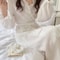 New Womens LongSleeved Robe Spring And Summer Solid Color Pajamas Girls Sweet Ins Wind Ruffled Thin 4