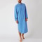 Fashionable Mens Buttondown Sleep Robes Solid Color Stand Collar Long Sleeve Nightgown Comfortable 1