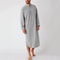 Fashionable Mens Buttondown Sleep Robes Solid Color Stand Collar Long Sleeve Nightgown Comfortable 0
