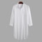 Fashionable Mens Buttondown Sleep Robes Solid Color Stand Collar Long Sleeve Nightgown Comfortable 9