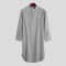 Fashionable Mens Buttondown Sleep Robes Solid Color Stand Collar Long Sleeve Nightgown Comfortable 10