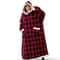 Thickened Hooded Warm Moose Blanket New Lazy Person Pajamas Pullover Loose Fit Outerwear Bathrobe 0