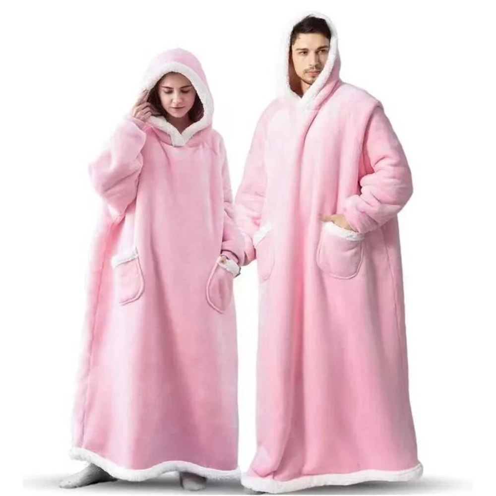 Thickened Hooded Warm Moose Blanket New Lazy Person Pajamas Pullover Loose Fit Outerwear Bathrobe 3