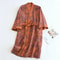 Womens Cotton Bathrobe Printed Loose Fitting Tie Up Pajamas Japanese Style Steaming Cotton Robes Fo 3