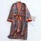 Womens Cotton Bathrobe Printed Loose Fitting Tie Up Pajamas Japanese Style Steaming Cotton Robes Fo 5
