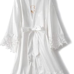 bride robe wedding bridesmaid, rose gold satin lace robe, bridal dressing gown, bridesmaid gift pajamas