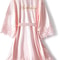 Bride Robe Wedding Bridesmaid Rose Gold Satin Lace Robe Bridal Dressing Gown Bridesmaid Gift Pajama 3
