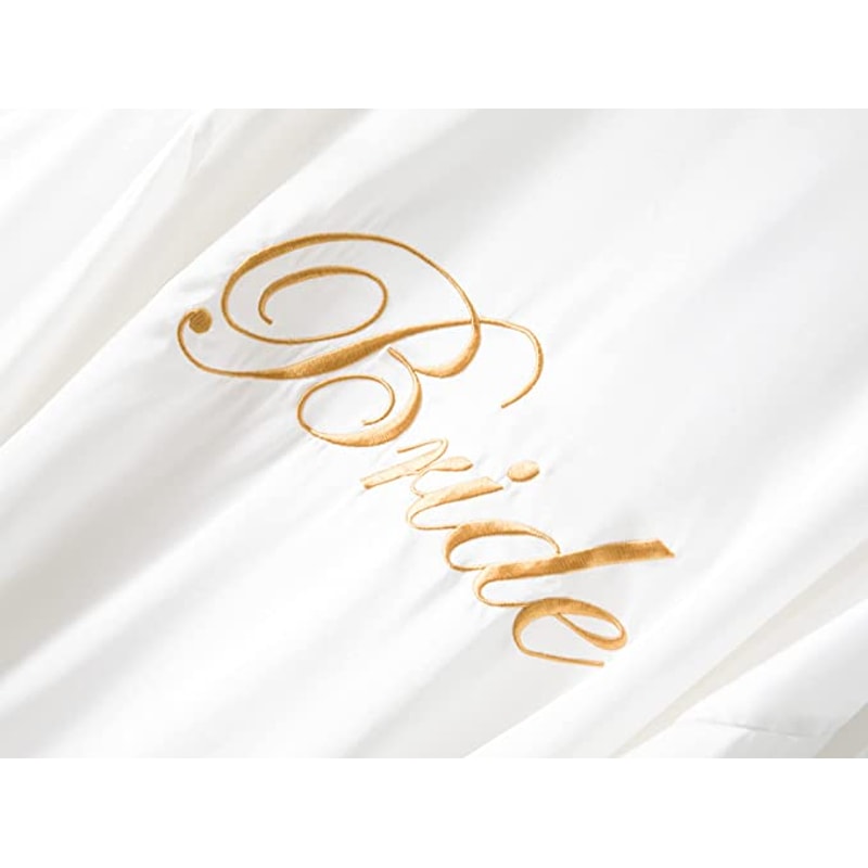 Bride Robe Wedding Bridesmaid Rose Gold Satin Lace Robe Bridal Dressing Gown Bridesmaid Gift Pajama 1