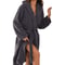 Pink Flannel Female Long Robe Coral Fleece Hooded Bathrobe Gown Lounge Wear Autumn Winter Loose Sle 1