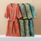 Lightweight Cotton Fashionable Printed Half Sleeve Bathrobe Quick Drying For Spring And Summer Abso 0