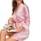 Satin Bathrobe Gown For Women Summer VNeck Stripe Nightgown Bridal Wedding Robe With Belt 2
