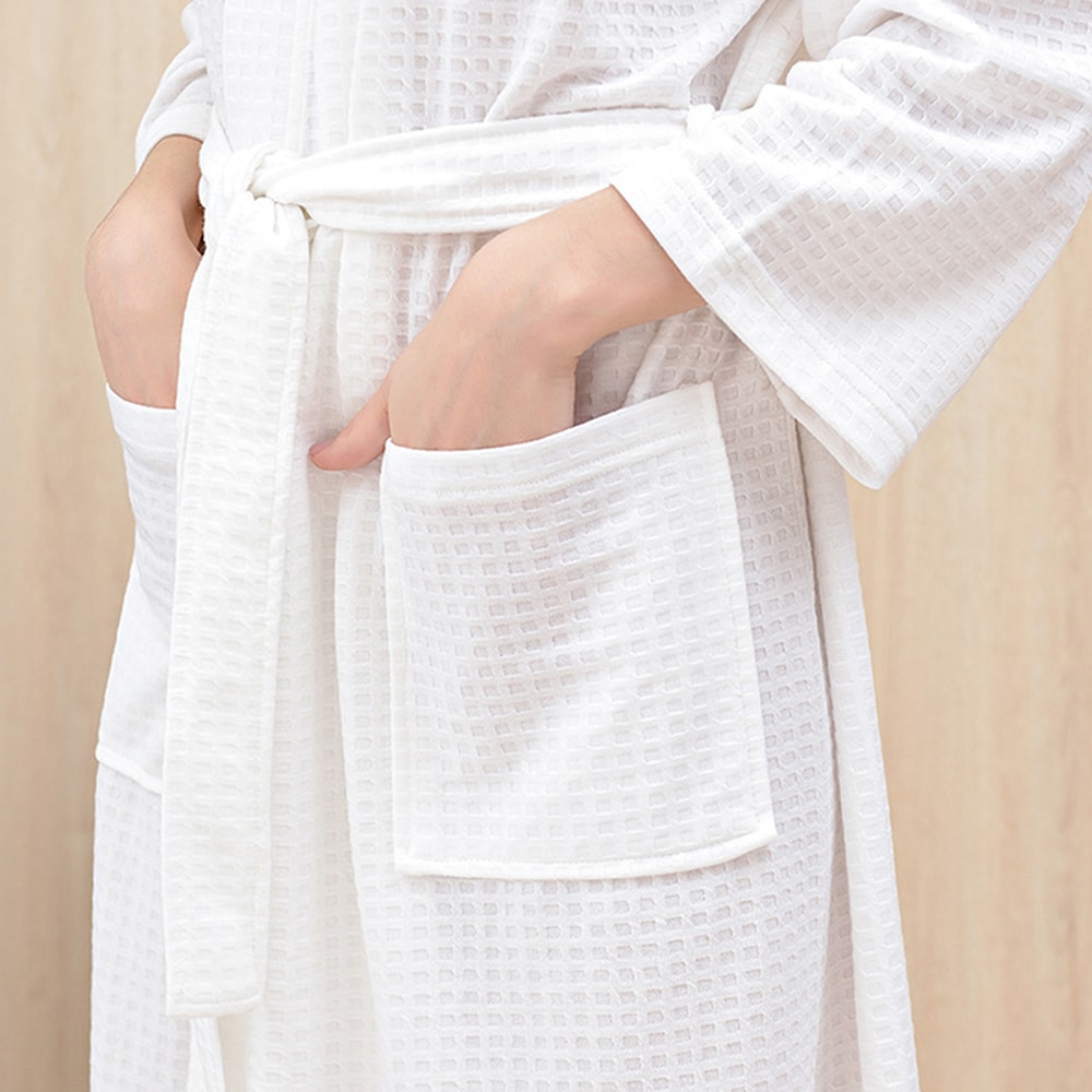 Women Men Bath Robe Waffle Male Female Bathrobe Shower Sleepwear Nightgowns Long Pajamas For Woman 2