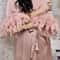 White Feather Robe With Fur Satin Sleepwear Robes For Women Full Sleeves Nightgown Bride Robe Gown 1