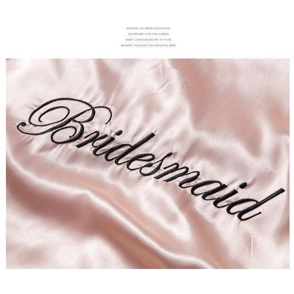 Wedding Robe For Bride And Bridesmaid Embroidery Satin Gown Sexy Short Nightgown Casual Women Sleep