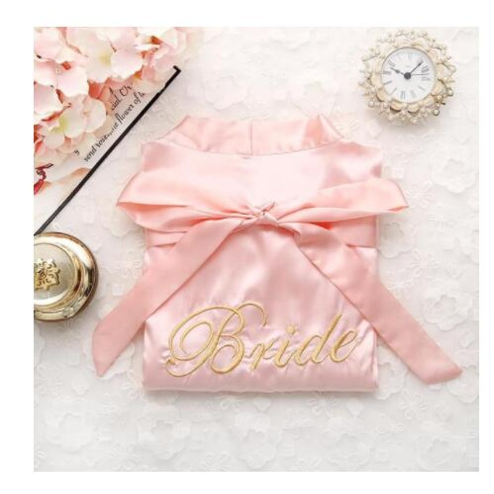 Wedding Robe For Bride And Bridesmaid Embroidery Satin Gown Sexy Short Nightgown Casual Women Sleep