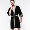 Black Cotton Waffle Men Bathrobe Gown Sleepwear Loose Casual Nightwear Sauna Spring Summer Home Wea 1