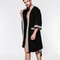 Black Cotton Waffle Men Bathrobe Gown Sleepwear Loose Casual Nightwear Sauna Spring Summer Home Wea 3