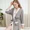 Black Cotton Waffle Men Bathrobe Gown Sleepwear Loose Casual Nightwear Sauna Spring Summer Home Wea 6