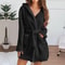 Fluffy Plush Pyjamas Sexy Winter Women Bath Robe Hooded Dressing Gown Solid Color Warm Bathrobe Fem 2