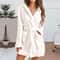 Fluffy Plush Pyjamas Sexy Winter Women Bath Robe Hooded Dressing Gown Solid Color Warm Bathrobe Fem 4