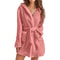 Fluffy Plush Pyjamas Sexy Winter Women Bath Robe Hooded Dressing Gown Solid Color Warm Bathrobe Fem 6