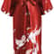 Soft Satin Nightgown Sleepwear Print Crane Lady Bathrobe Gown Women Wedding Robe Loose Vneck Long N 2