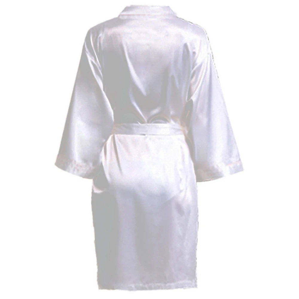 Satin Pajamas Bridesmaid Bathrobe Wedding Party Team Bride Robe Without Letters Plain Satin Pajamas 2